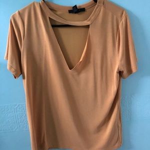 Yellow v cut t-shirt